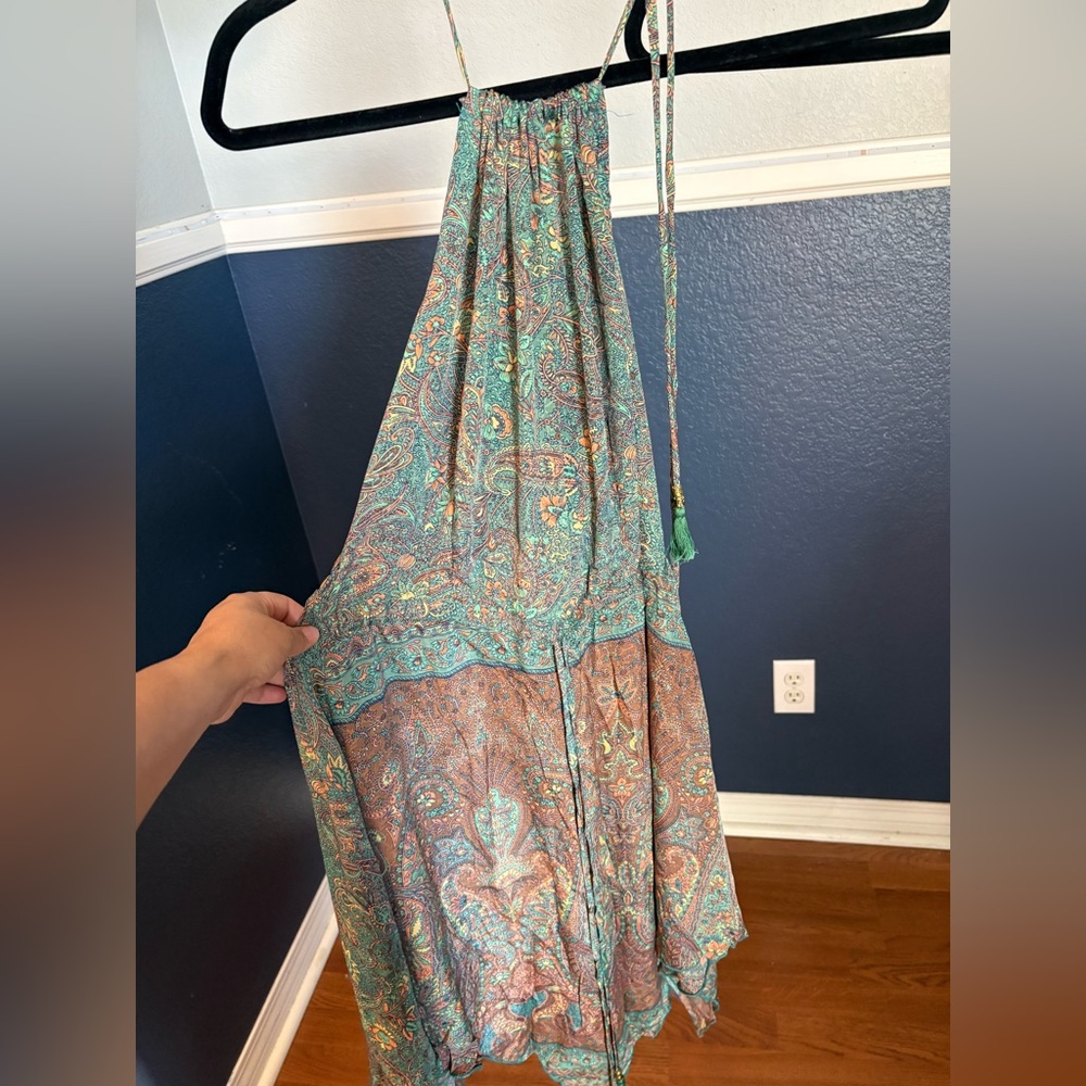 Elegant Paisley Halter Dress